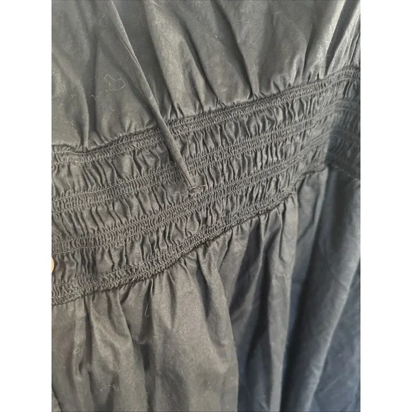 Old Navy Dress Womens XL Black‎ Maxi Sleeveless V Neck Tie Shoulder Smocked NWT - Picture 6 of 13